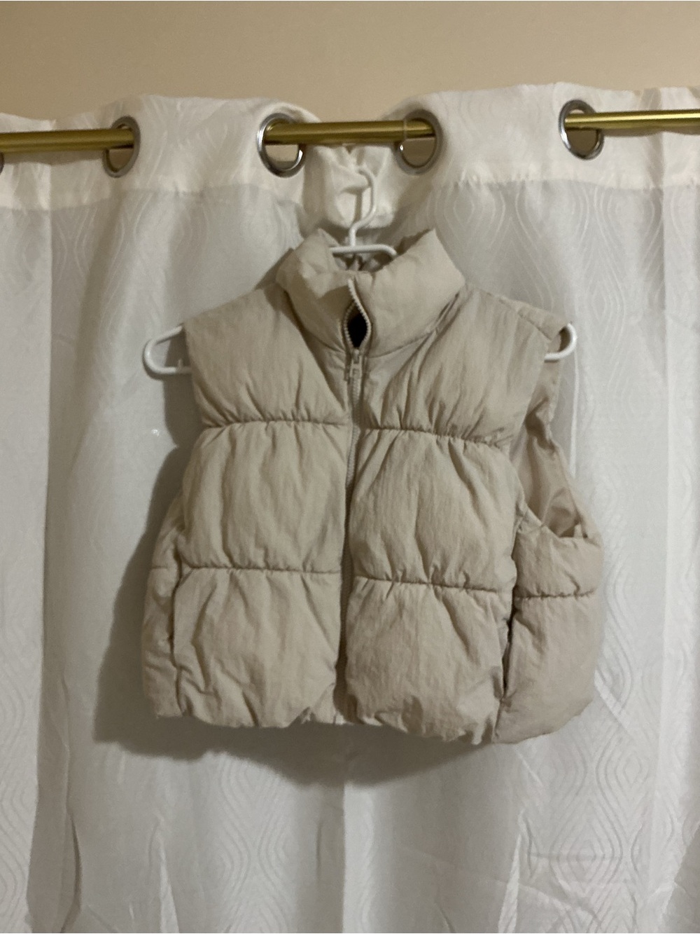 Divided Beige Quilted Puffer Vest